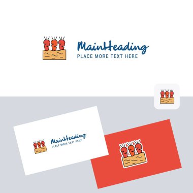 Havuç çiftlik vektör logo kartvizit şablonu ile. Zarif kurumsal kimlik. -Vektör