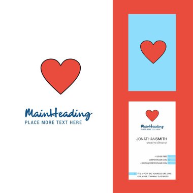 Kalp yaratıcı Logo ve kartvizit. dikey tasarlamak vektör