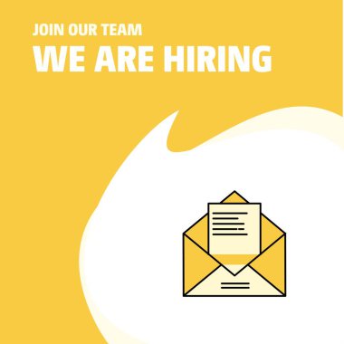 Bize katıl. Busienss şirket harf Poster belirtme çizgisi tasarım işe vardır. Vektör arka plan