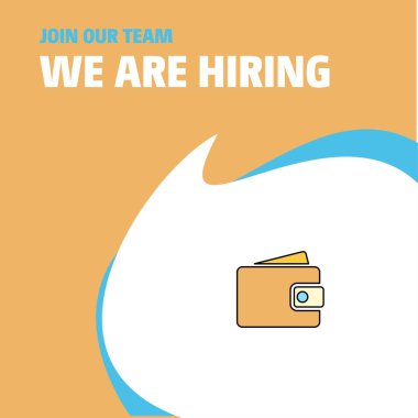 Bize katıl. Busienss şirket cüzdan Poster belirtme çizgisi tasarım işe vardır. Vektör arka plan