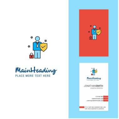 Çalışan yaratıcı Logo ve kartvizit. dikey tasarlamak vektör