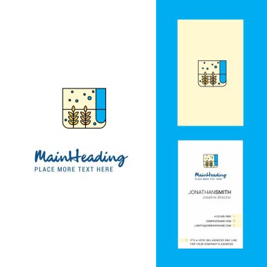 Tahıl yaratıcı Logo ve kartvizit çantası. dikey tasarlamak vektör