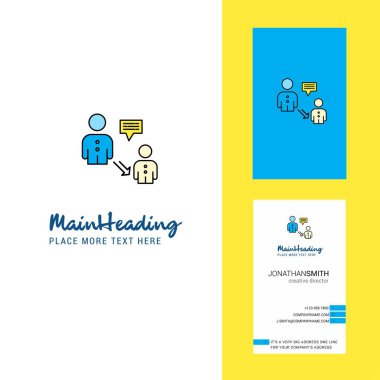 İletişim yaratıcı Logo ve kartvizit. dikey tasarlamak vektör