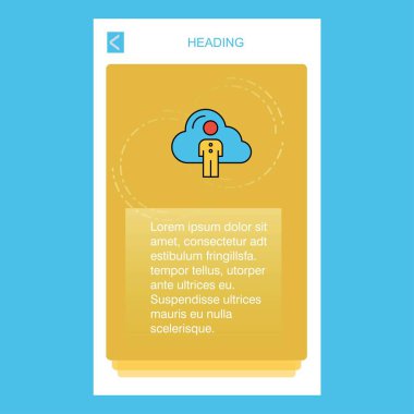 Bulut ağ mobil dikey banner tasarım tasarımı. Vektör