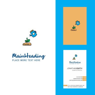 Bitki duş yaratıcı Logo ve kartvizit. dikey tasarlamak vektör