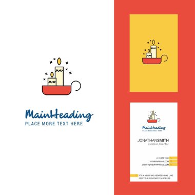 Yaratıcı Logo ve kartvizit mumlar. dikey tasarlamak vektör