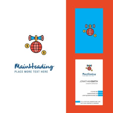 Yaratıcı Logo ve kartvizit küre. dikey tasarlamak vektör