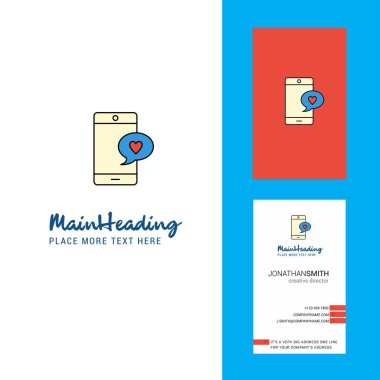 Sohbet Logo yaratıcı ve kartvizit seviyorum. dikey tasarlamak vektör