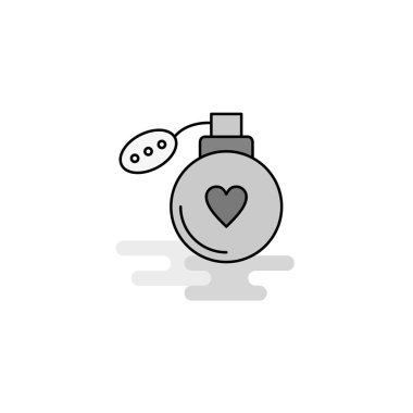 Parfüm Web simgesi. Düz çizgi dolgulu gri simge vektör