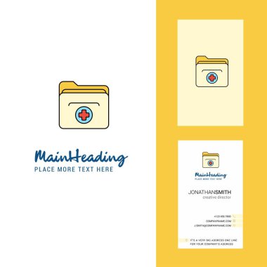 Tıbbi klasör yaratıcı Logo ve kartvizit. dikey tasarlamak vektör