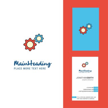 Dişli yaratıcı Logo ve kartvizit ayarlama. dikey tasarlamak vektör