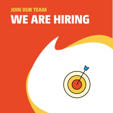 Bize katıl. Busienss şirket Dart Poster belirtme çizgisi tasarım işe vardır. Vektör arka plan