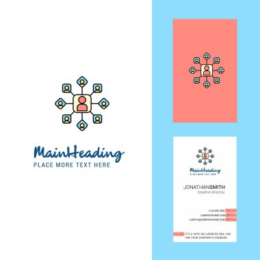 Ağ yaratıcı Logo ve kartvizit. dikey tasarlamak vektör