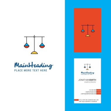 Terazi yaratıcı Logo ve kartvizit. dikey tasarlamak vektör