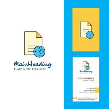 Görev zaman yaratıcı Logo ve kartvizit. dikey tasarlamak vektör