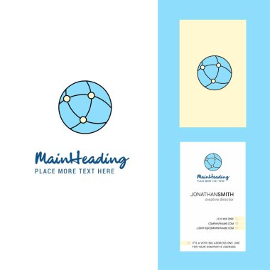 Global network yaratıcı Logo ve kartvizit. dikey tasarlamak vektör