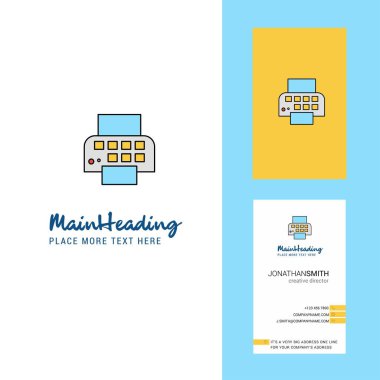 Yazıcı yaratıcı Logo ve kartvizit. dikey tasarlamak vektör