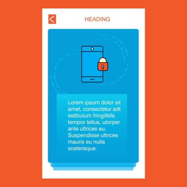 Telefon mobil dikey banner tasarım tasarımı kilitli. Vektör