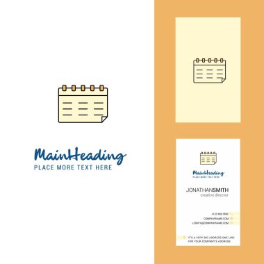 Takvim yaratıcı Logo ve kartvizit. dikey tasarlamak vektör