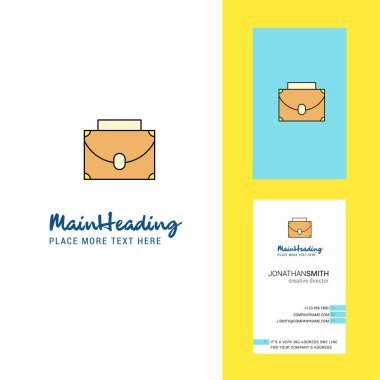Evrak Çantası'nı yaratıcı Logo ve kartvizit. dikey tasarlamak vektör