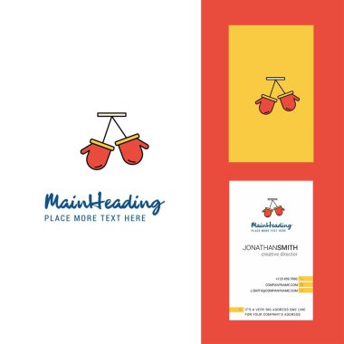 Yaratıcı Logo ve kartvizit eldiven. dikey tasarlamak vektör