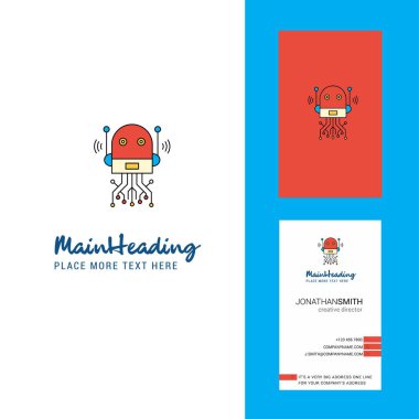 Robotik yaratıcı Logo ve kartvizit. dikey tasarlamak vektör
