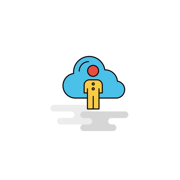 Platte Cloud Netwerk Pictogram Vector — Stockvector