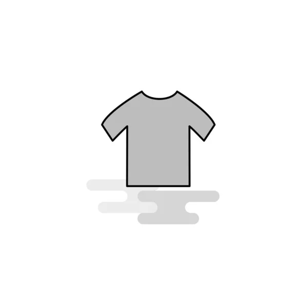 Shirt Web Icon Flat Line Filled Gray Icon Vector — Stock Vector