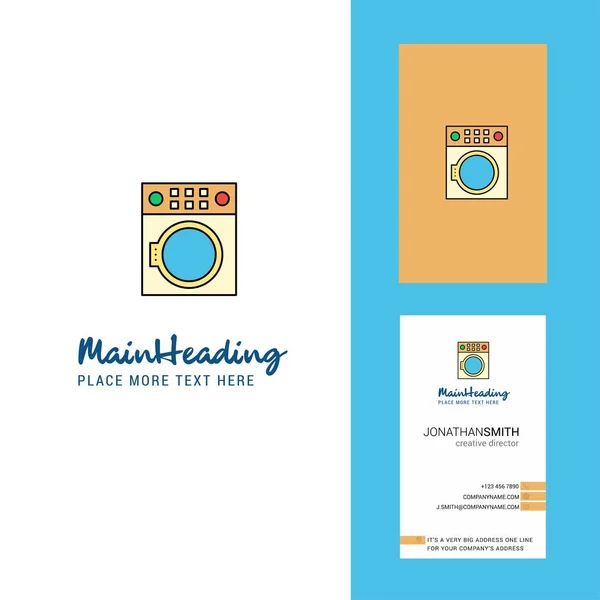 洗衣机创意标识和名片 垂直设计向量 — 图库矢量图片