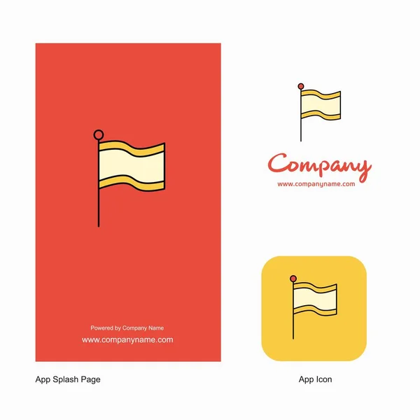 Flag Company Logo App Icon Splash Page Design Creative Business — Stock Vector
