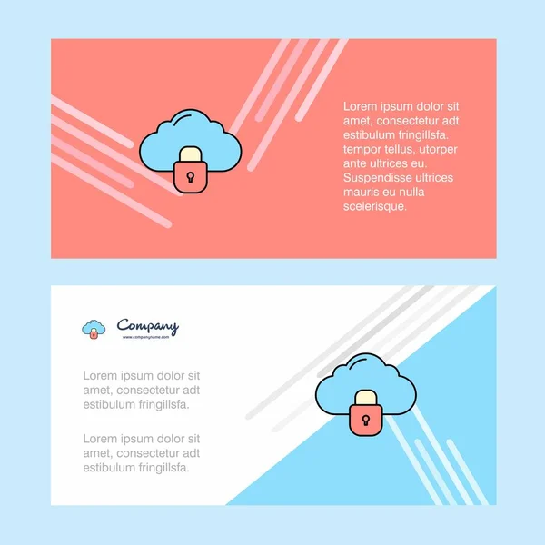 Modèle Bannière Entreprise Abstrait Cloud Verrouillé Bannière Entreprise Publicité Horizontale — Image vectorielle
