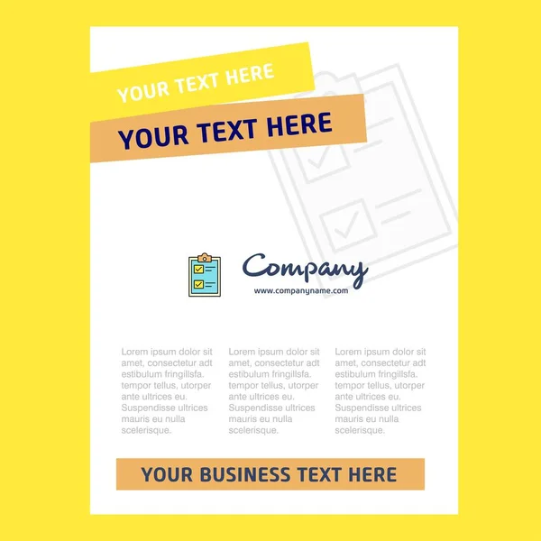 Title Page Design Company Profile Annual Report Presentations Leaflet Brochure — Stock Vector