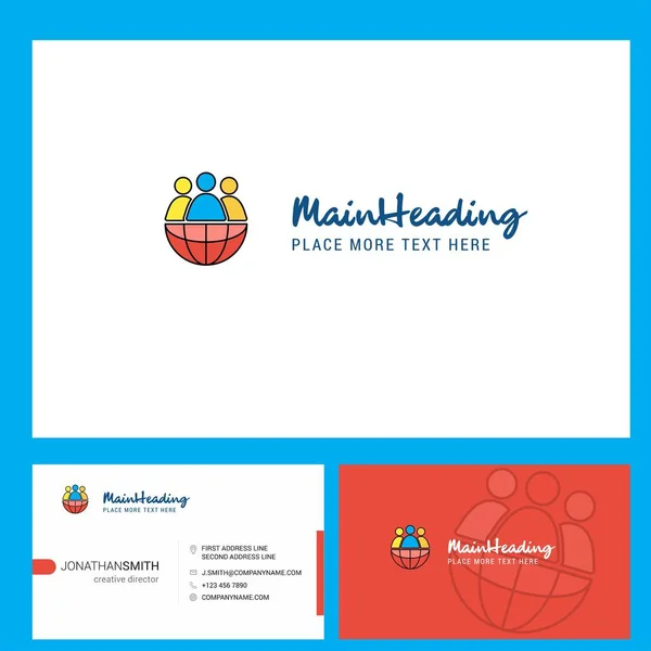 Grupo Avatar Logo Design Com Tagline Front Back Busienss Card — Vetor de Stock