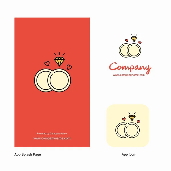 Diamond Ring Company Logo App Ícone Splash Page Design Elementos —  Vetores de Stock
