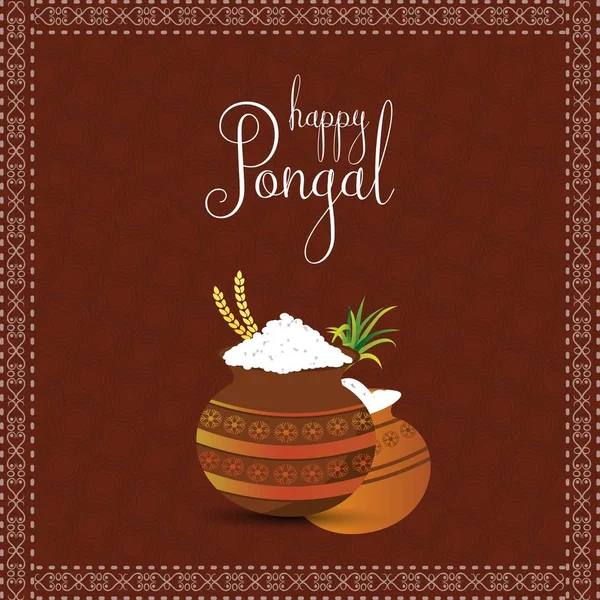 Feliz Fondo Pongal Ilustración Vectorial — Vector de stock