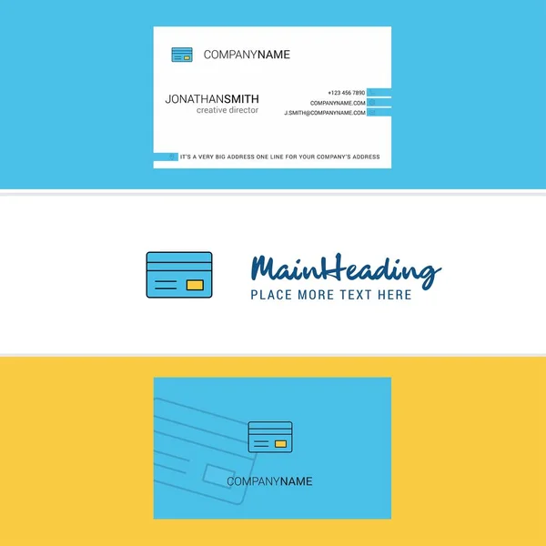 Mooi Creditcard Logo Visitekaartje Verticale Design Vector — Stockvector