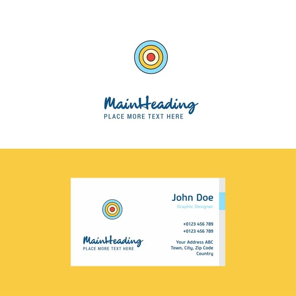 Flat Dart Logo Visiting Card Template Busienss Concept Logo Design — Stock Vector