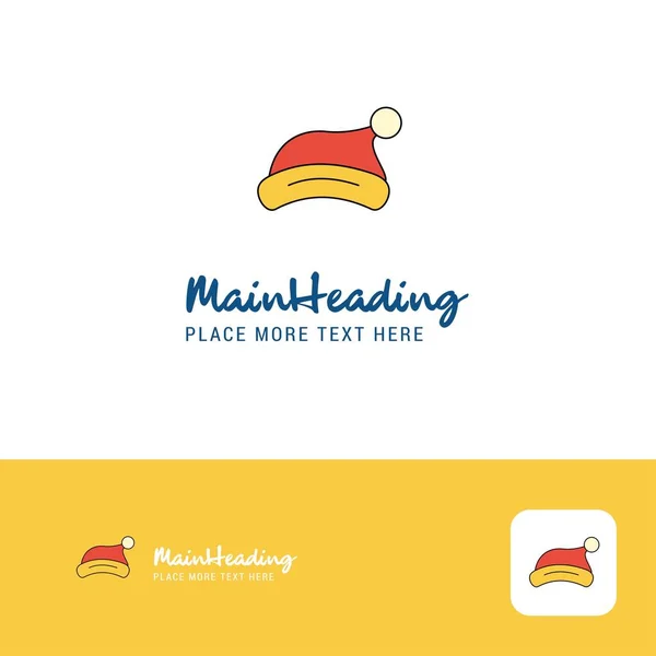 Creative Santa Cláusula Cap Logo Design Cor Plana Logotipo Lugar —  Vetores de Stock