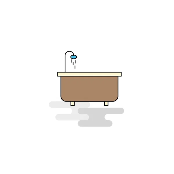 Ikon Bathtub Yang Datar Vektor - Stok Vektor
