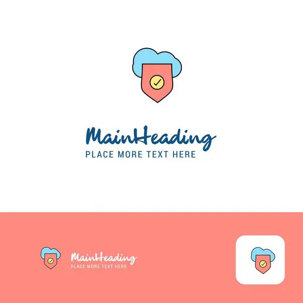 Creative Secure Cloud Logo Ontwerp Platte Kleur Logo Plaats Voor — Stockvector