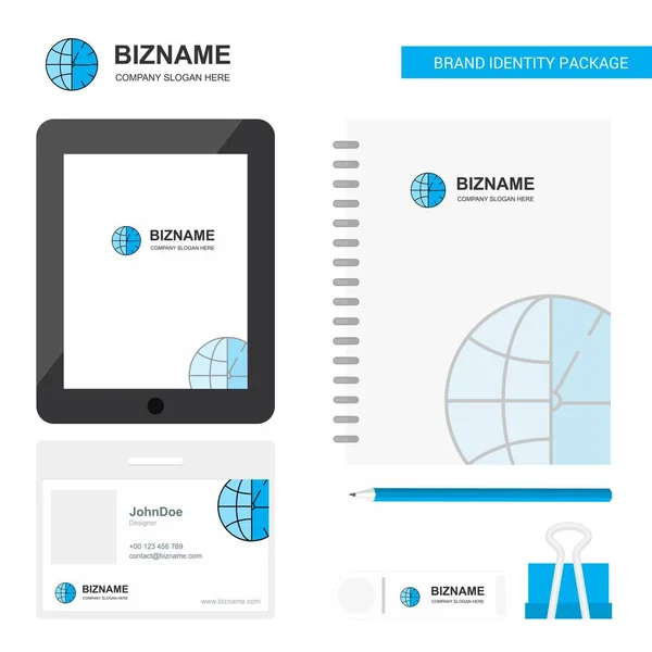 Uhr Business Logo Tab App Tagebuch Pvc Mitarbeiterkarte Und Usb — Stockvektor