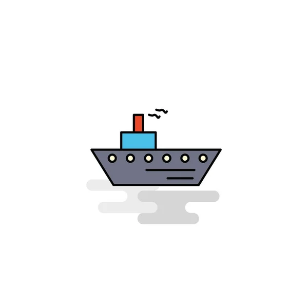 Platte Schip Pictogram Vector — Stockvector