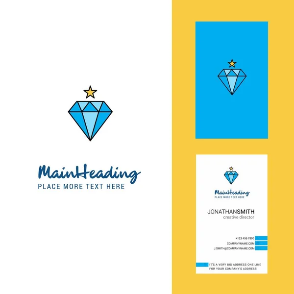 Diamond Kreatywnych Logo Wizytówki Pionowy Projekt Wektor — Wektor stockowy