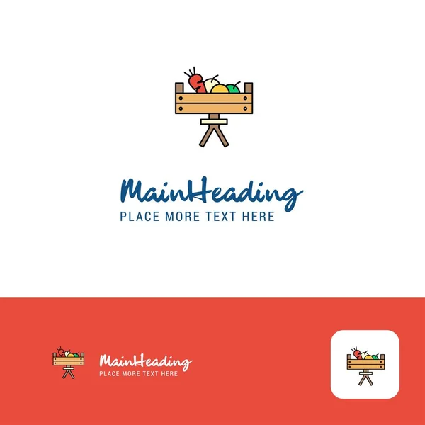 Creatieve Fruit Mand Logo Ontwerp Egale Kleur Logo Plek Voor — Stockvector