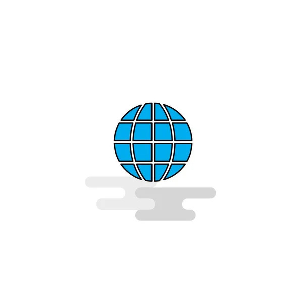 Икона Плоского Глобуса Вектор — стоковый вектор