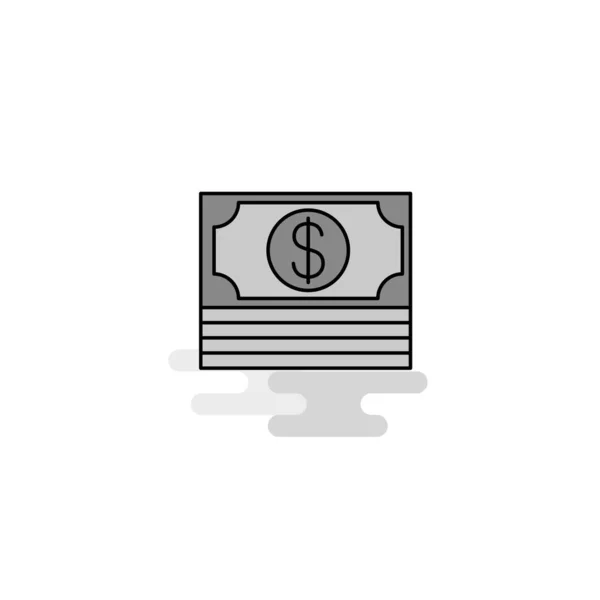 Dollar Web Ikone Flache Linie Gefüllt Mit Grauen Symbolen Vektor — Stockvektor
