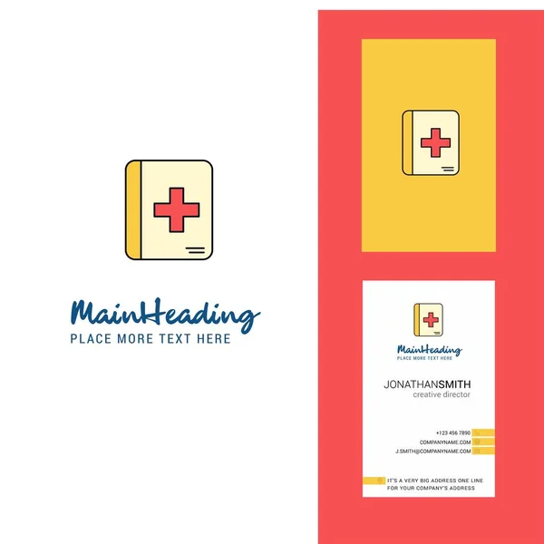 Medizinisches Buch Kreatives Logo Und Visitenkarte Vertikaler Designvektor — Stockvektor