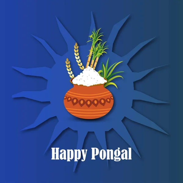 Happy Pongal Background Illustration Vectorielle — Image vectorielle