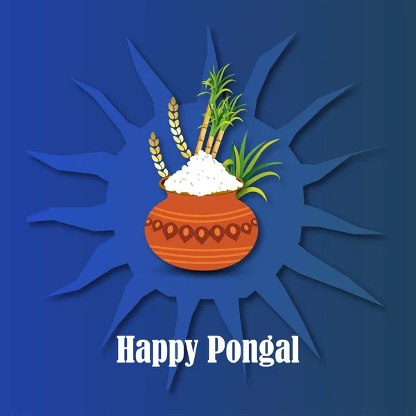 ハッピー Pongal ベクトル図 — ストックベクタ