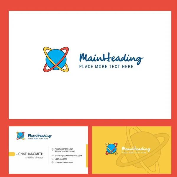 Logo Design Mit Slogan Vorder Und Rückseite Visitenkartenvorlage Vektor Kreatives — Stockvektor